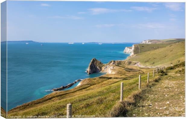 South West Coast Path at West Lulworth Canvas Print by Graham Prentice
