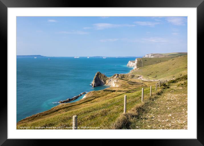 South West Coast Path at West Lulworth Framed Mounted Print by Graham Prentice