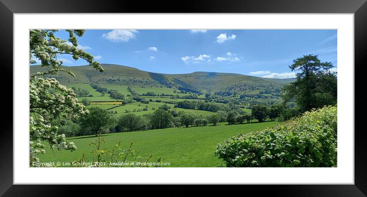 The Brecon Hills Wales Framed Mounted Print by Les Schofield
