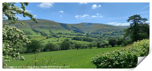 The Brecon Hills Wales Print by Les Schofield