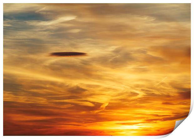 Clouds at sunset Print by Rory Hailes