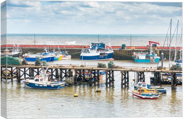 Fishing Boats Moored in Bridlington Harbour Canvas Print by Allan Bell