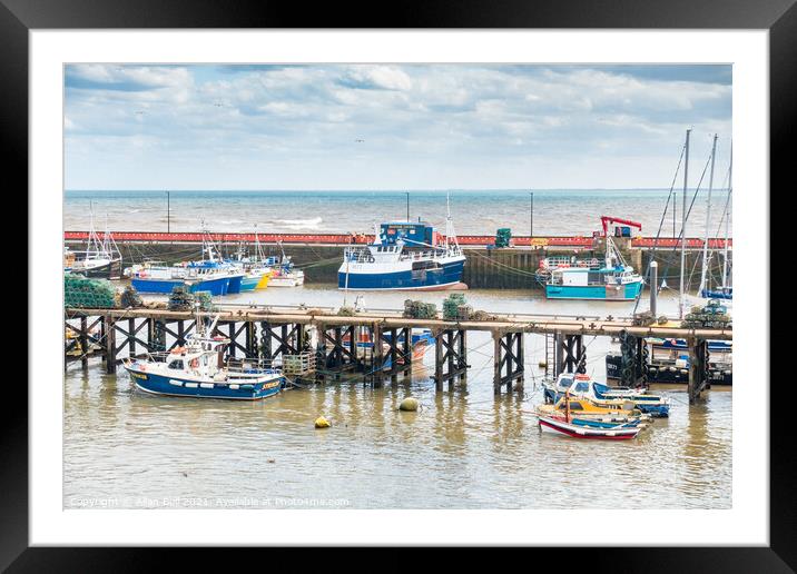 Fishing Boats Moored in Bridlington Harbour Framed Mounted Print by Allan Bell