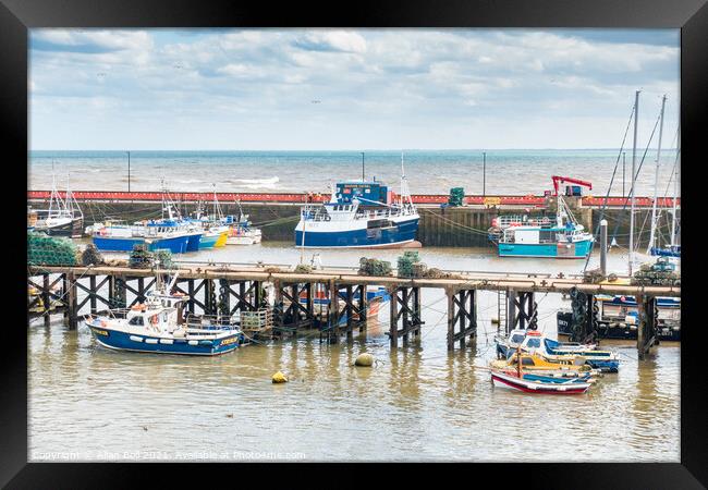 Fishing Boats Moored in Bridlington Harbour Framed Print by Allan Bell