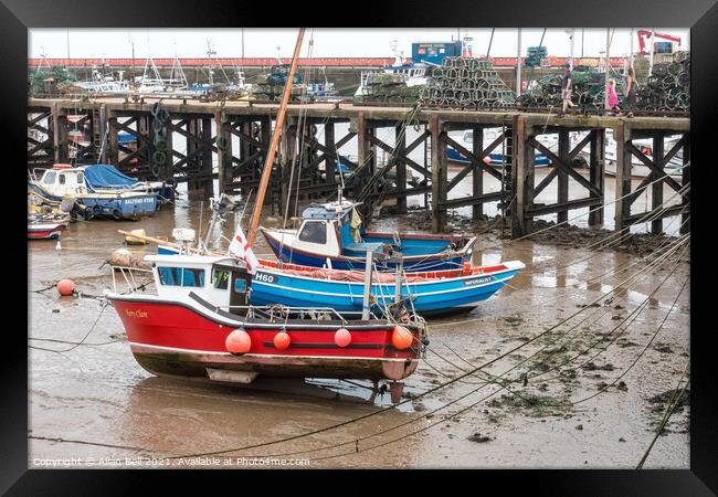 Fishing Boats at Low Tide Framed Print by Allan Bell