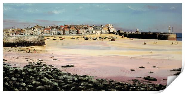 Painting of St.Ives harbour, Cornwall. By me in 2004 now available as prints. Print by Peter Bolton