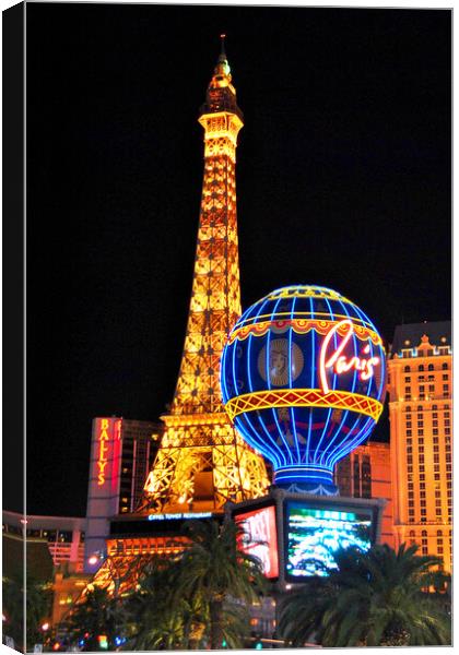 Eiffel Tower Las Vegas United States of America Canvas Print by Andy Evans Photos