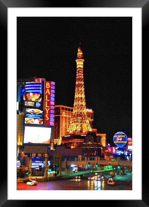Eiffel Tower Las Vegas United States of America Framed Mounted Print by Andy Evans Photos