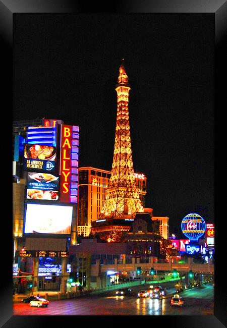 Eiffel Tower Las Vegas United States of America Framed Print by Andy Evans Photos