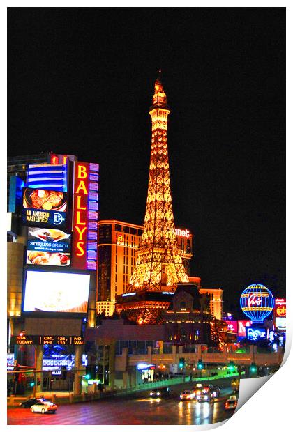 Eiffel Tower Las Vegas United States of America Print by Andy Evans Photos