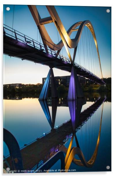 Infinity Bridge, Stockton on Tees Acrylic by Mick Evans