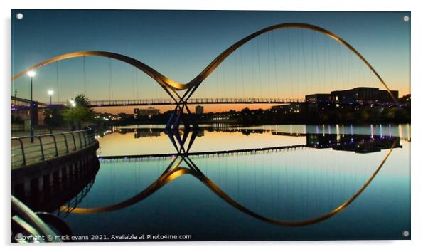 Infinity Bridge Stockton on Tees Acrylic by Mick Evans