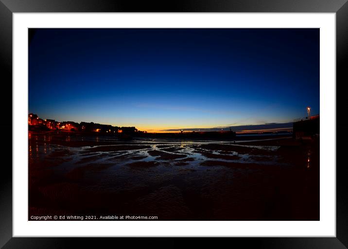 St Ives Harbour before sunrise. Framed Mounted Print by Ed Whiting