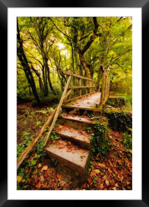 Wooden Bridge Framed Mounted Print by Mark Robson