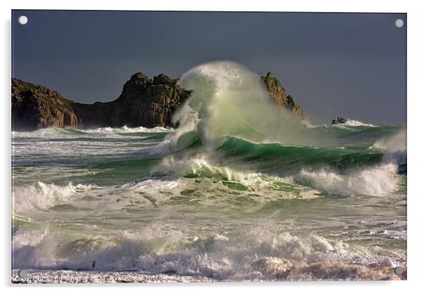 Cornish Wave Acrylic by Ed Whiting