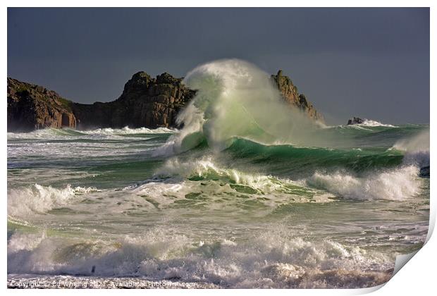 Cornish Wave Print by Ed Whiting
