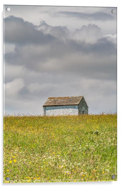 Barn in a Hay Meadow Acrylic by Richard Laidler