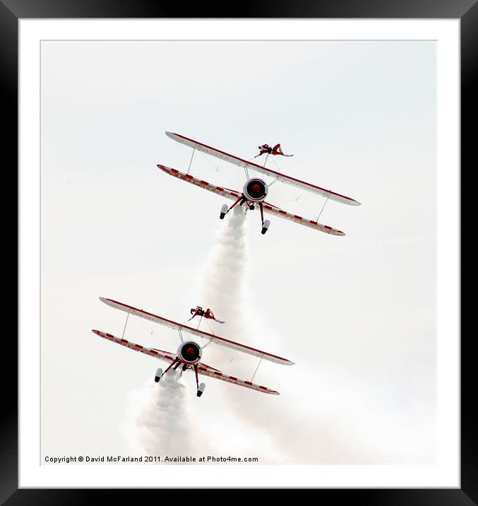 Thrilling Wing Walking Performance Framed Mounted Print by David McFarland