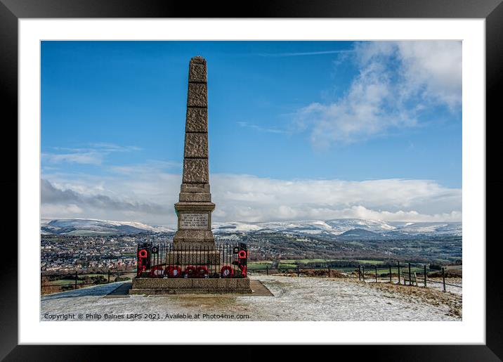 Werneth Low Monument Framed Mounted Print by Philip Baines