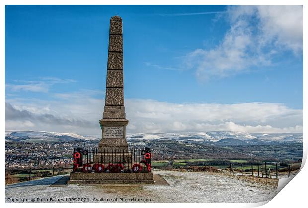 Werneth Low Monument Print by Philip Baines