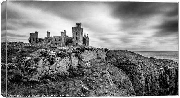 Majestic Slains Castle Overlooks Rugged Scottish S Canvas Print by Don Nealon