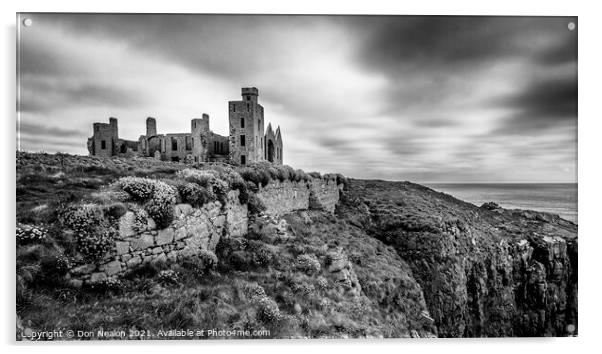 Majestic Slains Castle Overlooks Rugged Scottish S Acrylic by Don Nealon
