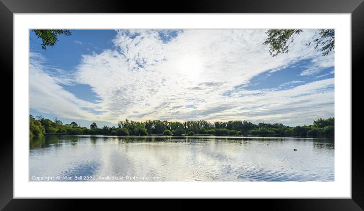 Lake and Sky Reflection Framed Mounted Print by Allan Bell