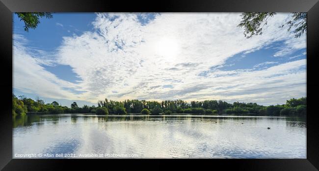 Lake and Sky Reflection Framed Print by Allan Bell
