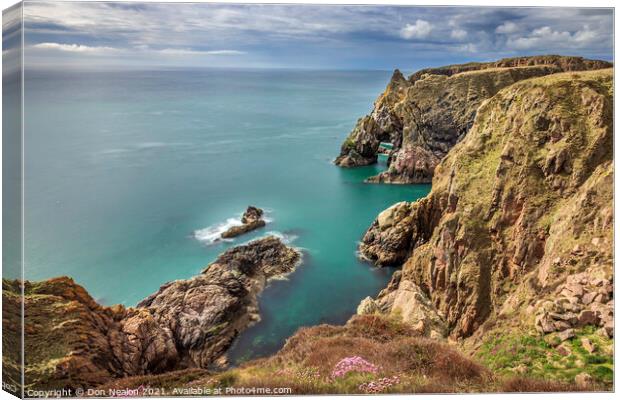 Sea arches Longhaven Canvas Print by Don Nealon