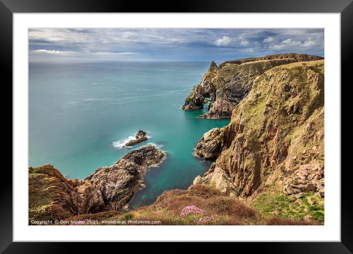 Sea arches Longhaven Framed Mounted Print by Don Nealon