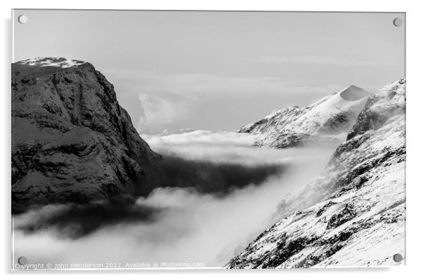 Glencoe Black and White. Acrylic by John Henderson