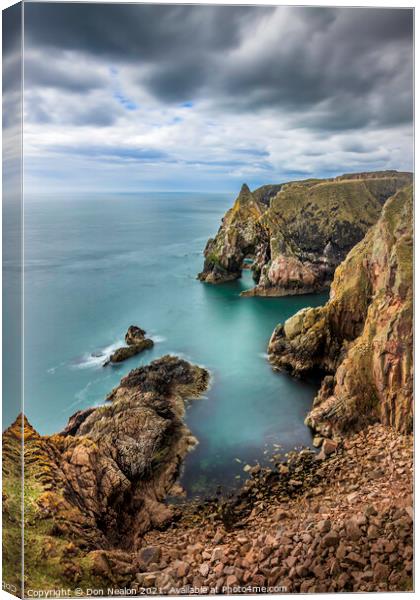 Sea arches and granite cliffs Canvas Print by Don Nealon