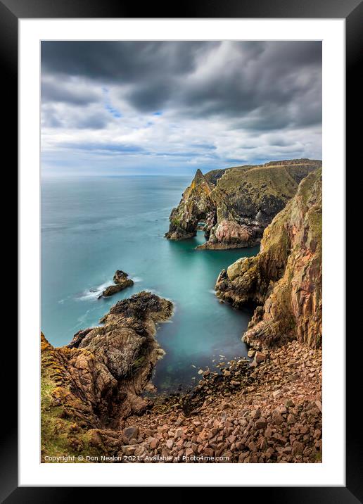 Sea arches and granite cliffs Framed Mounted Print by Don Nealon