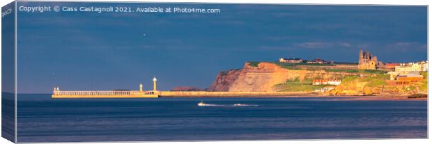 Whitby Panoramic Canvas Print by Cass Castagnoli