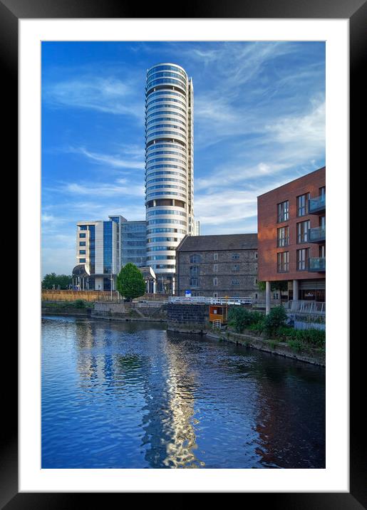 Bridgewater Place and River Aire in Leeds  Framed Mounted Print by Darren Galpin