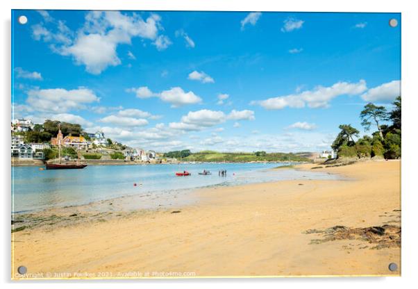Mill Bay, Salcombe Acrylic by Justin Foulkes