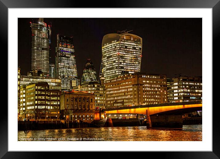 Evening at London bridge Framed Mounted Print by Jenny Hibbert