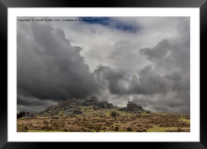 Hound Tor after the storm Framed Mounted Print by DAVID FLORY