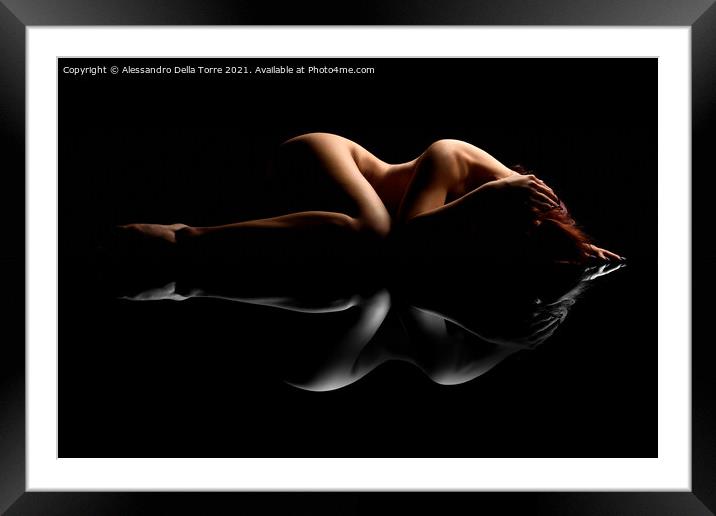 Nude Woman fine art naked Framed Mounted Print by Alessandro Della Torre