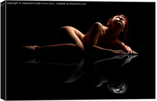 nude woman laying down Canvas Print by Alessandro Della Torre
