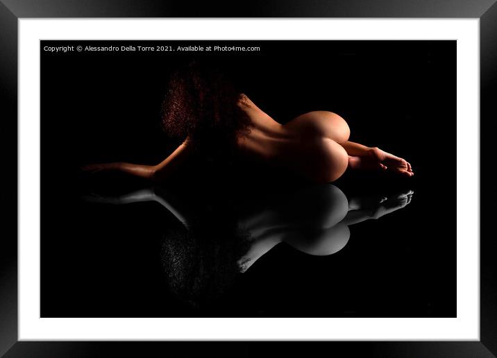 naked back and buttocks Framed Mounted Print by Alessandro Della Torre