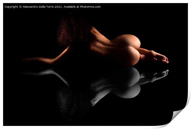 naked back and buttocks Print by Alessandro Della Torre