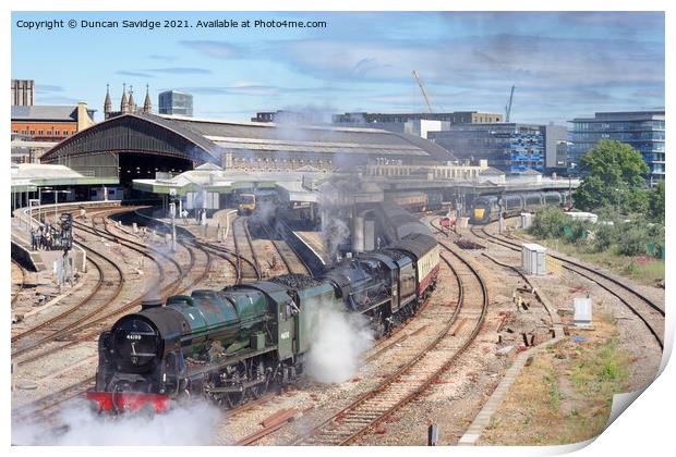 Double head steam train departs Bristol Temple Mea Print by Duncan Savidge