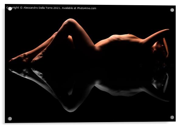 nude erotic woman Acrylic by Alessandro Della Torre