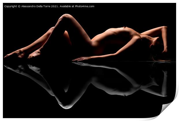 sensual erotic woman Print by Alessandro Della Torre