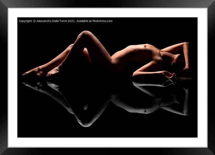 nude fine art woman Framed Mounted Print by Alessandro Della Torre