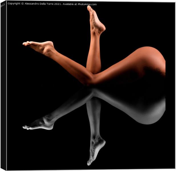 nude legs of a erotic sensual woman Canvas Print by Alessandro Della Torre