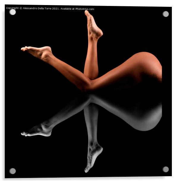 nude legs of a erotic sensual woman Acrylic by Alessandro Della Torre