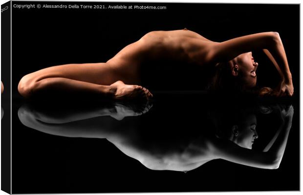 Nude girl posing model Canvas Print by Alessandro Della Torre