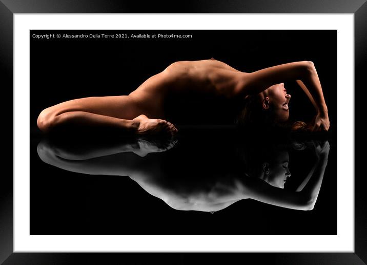 Nude girl posing model Framed Mounted Print by Alessandro Della Torre